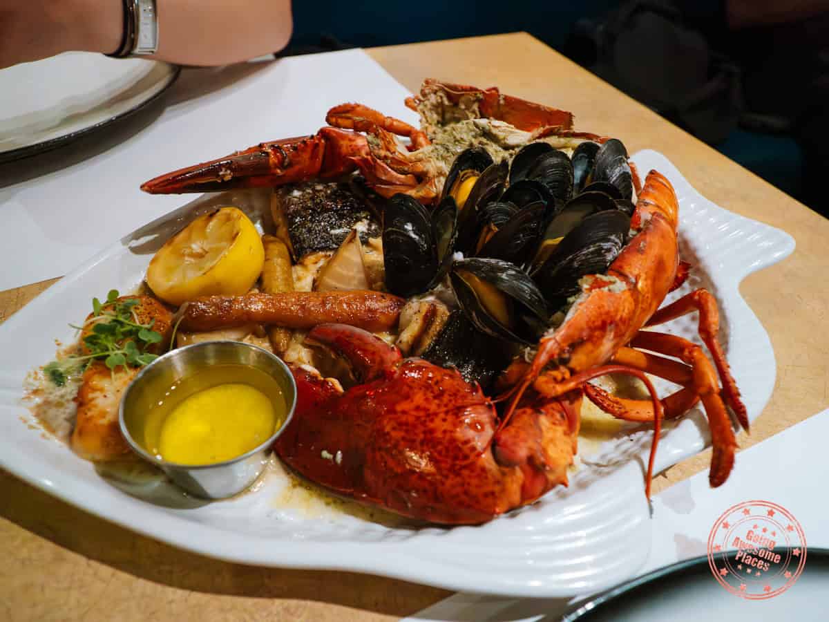 seafood symphony dish at la maison du pecheur in perce