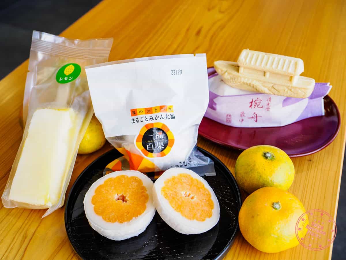seikodo in imabarai on shikoku is a confectionary shop that specializes in mochi mikan oranges