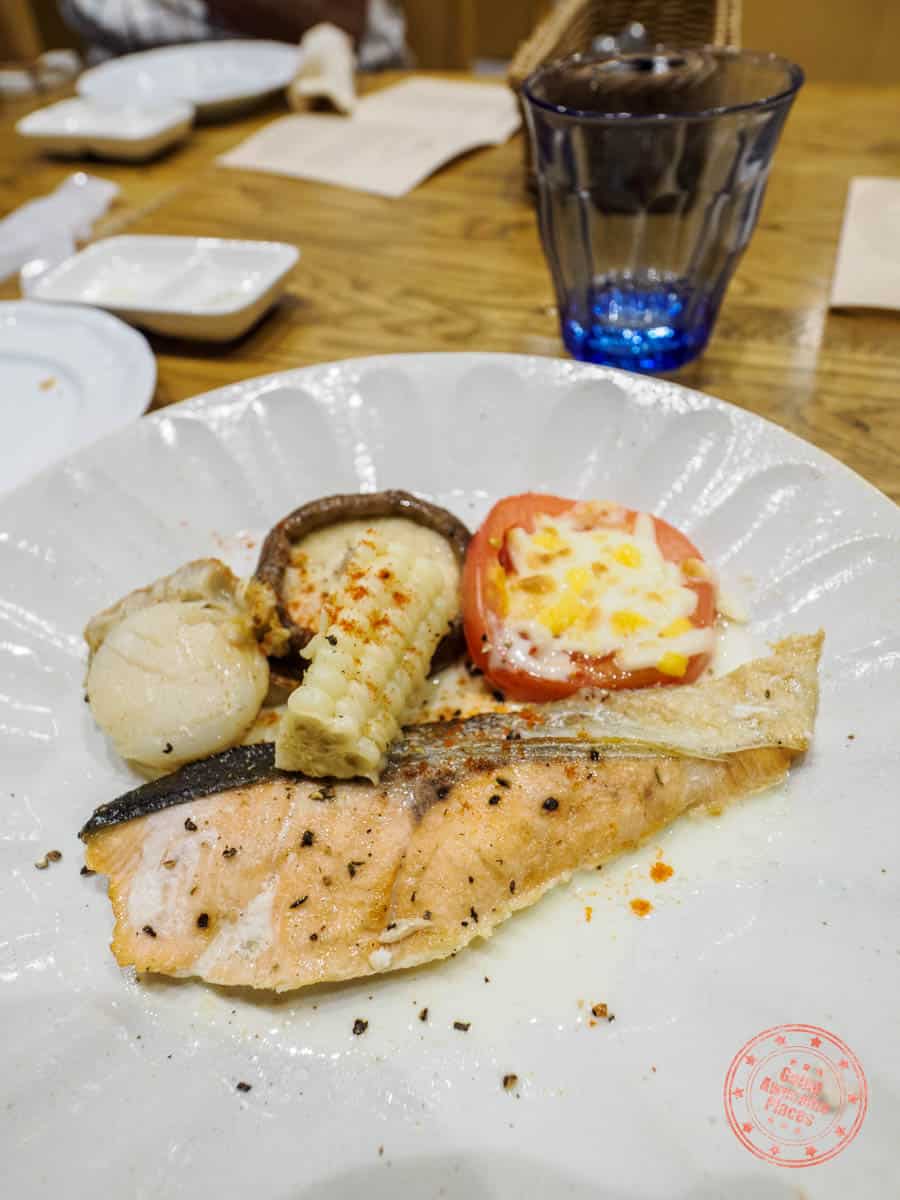 shiretoko serai dinner fish salmon dish