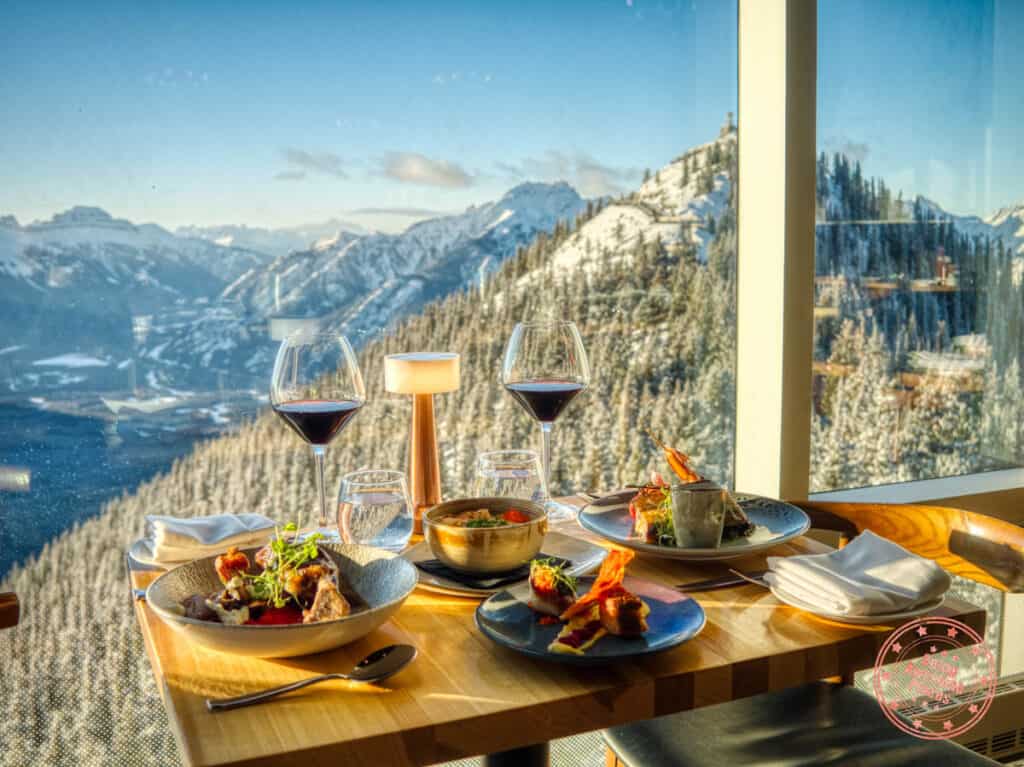 sky bistro restaurant view at top of sulphur mountain
