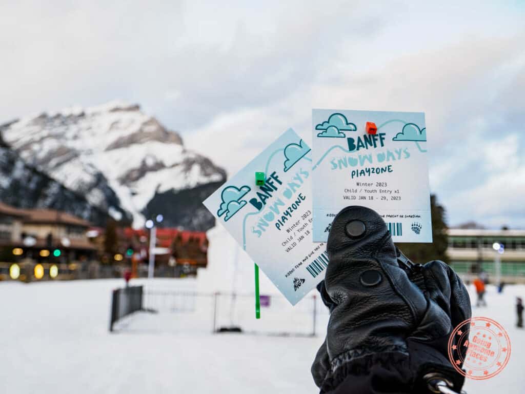 snowdays play zone tickets in hand