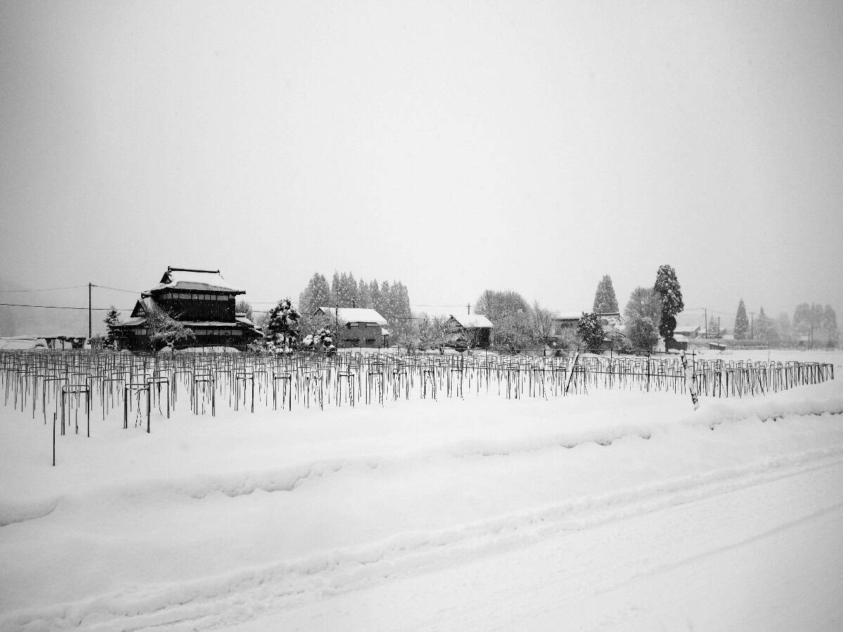 snow covered street on the outskirts of tohoku