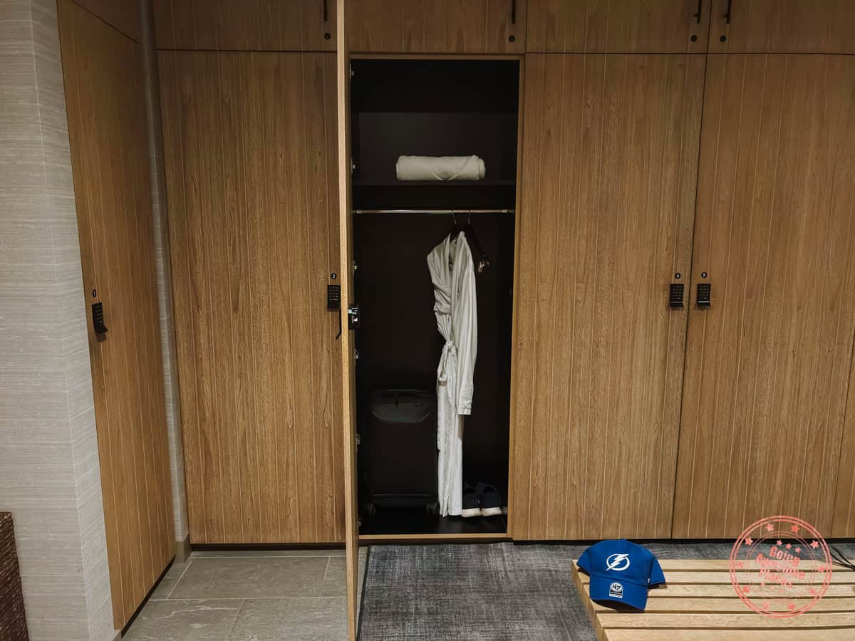 large change room lockers at spa by jw in tampa built for travelers