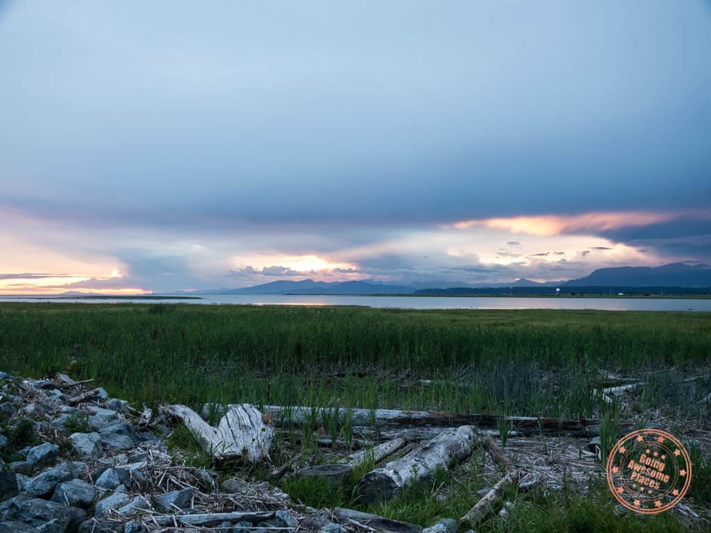 sunset at terra nova adventure park in richmond bc