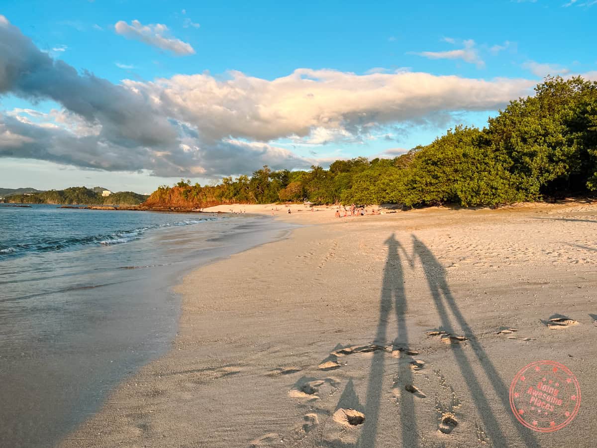 the westin reserva conchal sunset silhouette on beach