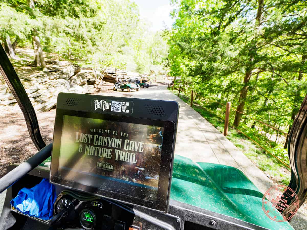 top of the rock lost canyon cave and nature trail cart screen