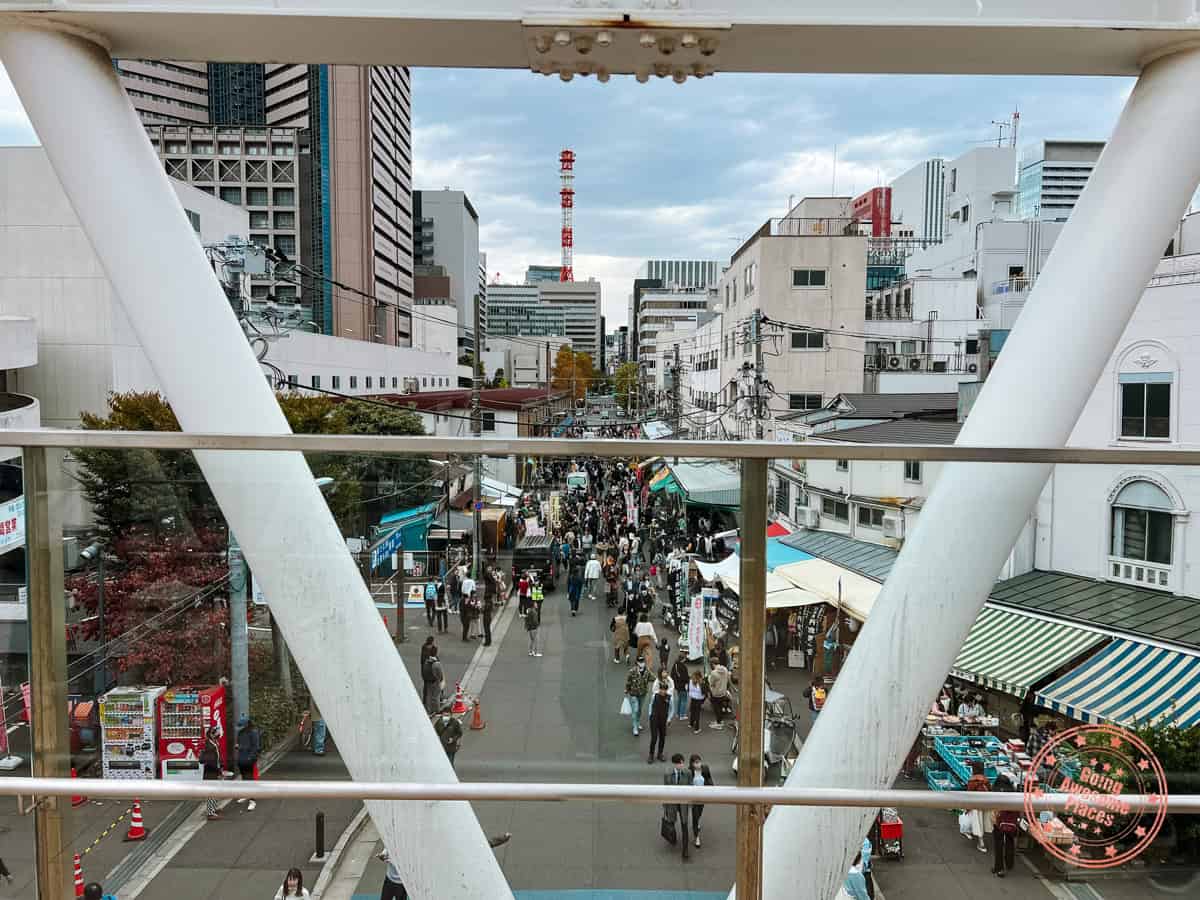 tsukiji fish market view from bridge in tokyo