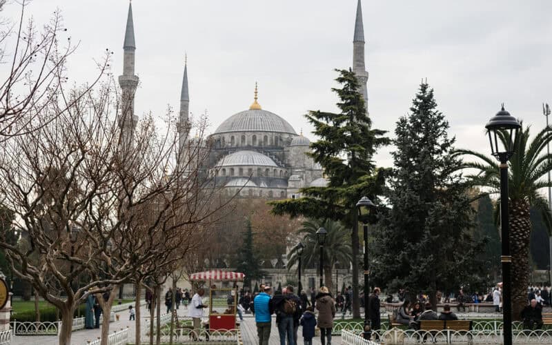hagia sophia in istanbul turkey in the autumn