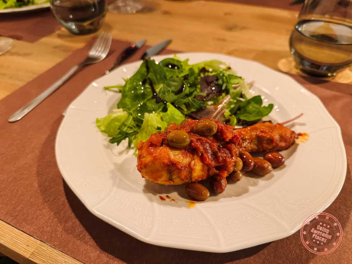 tuscany in villa cooking class main chicken dish