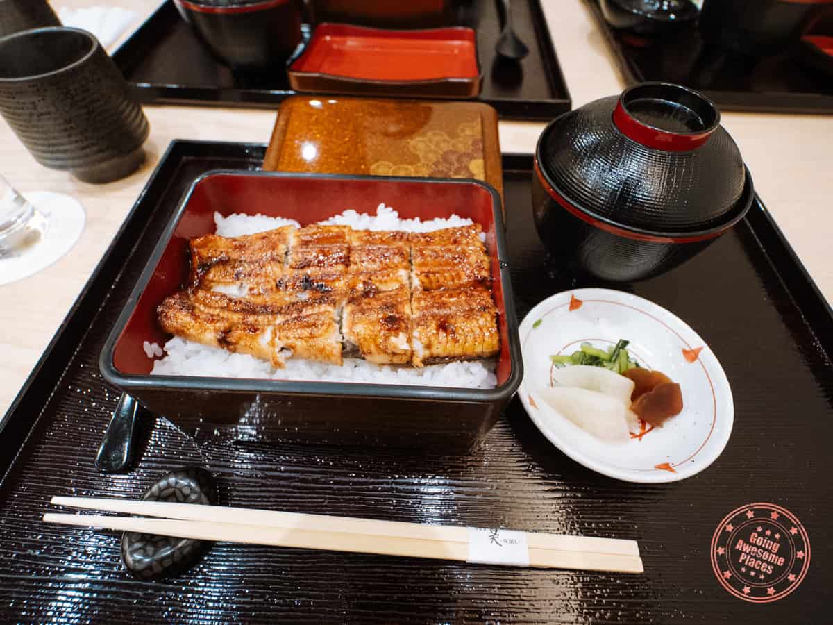 unagi set meal at unagi sora