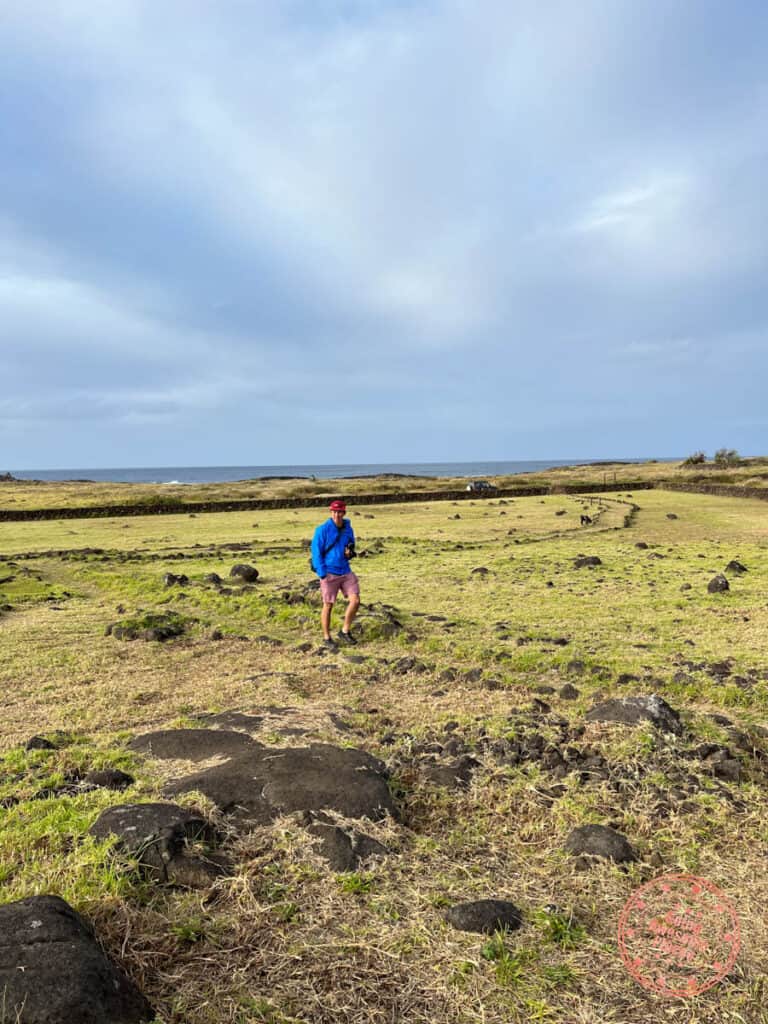 unmanaged papa vaka archeological site in rapa nui national park