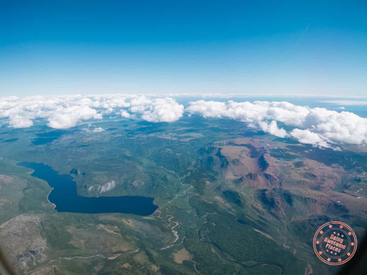 view of western newfoundland from the plane