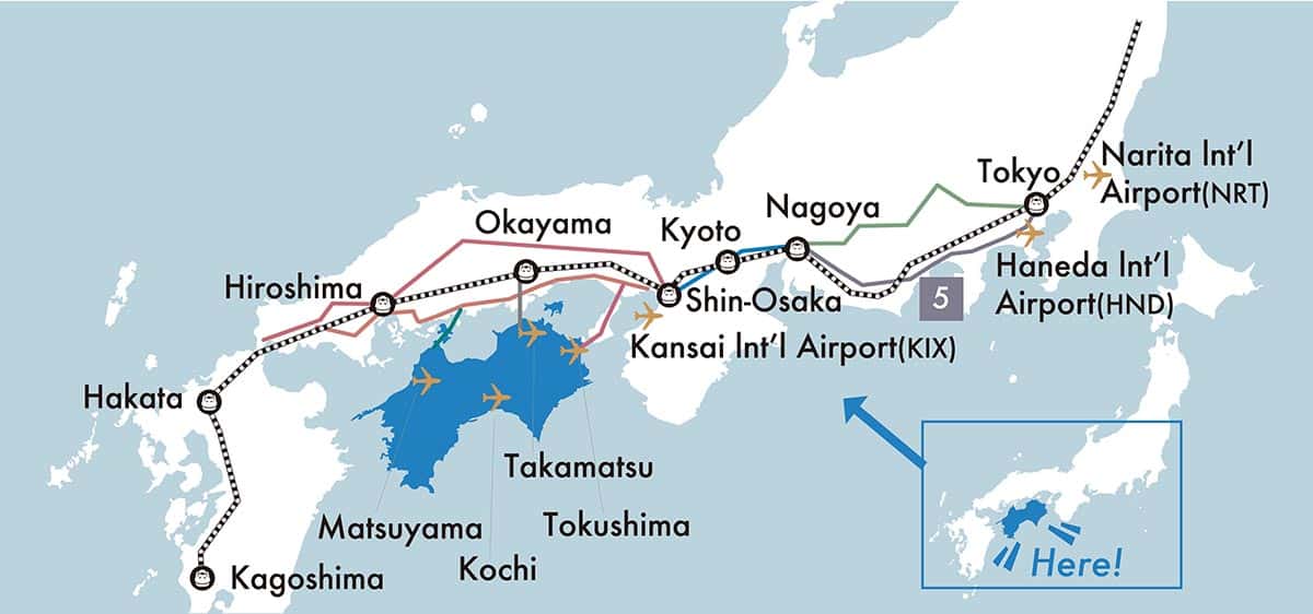 where is shikoku japan map