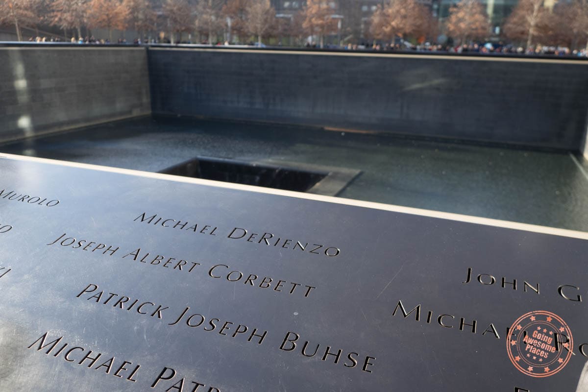 world trade center ground zero names on plaque 