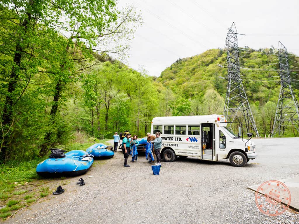 wildwater rafting on nantahala river launch site