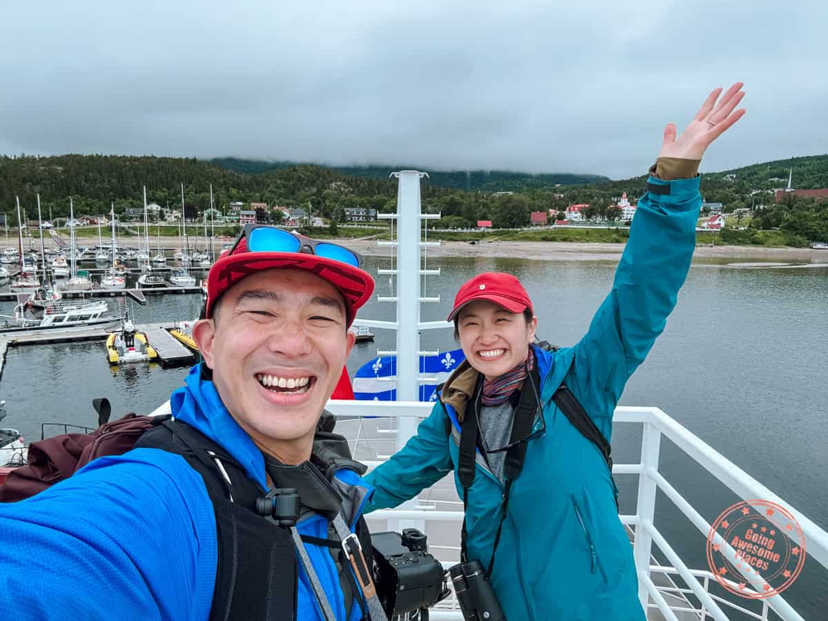 william and chantelle on crosieres aml whale watching cruise in tadoussac